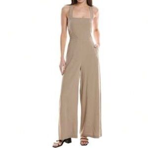 Theory Beige Wide-Leg Jumpsuit